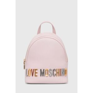 Batoh Love Moschino dámský, růžová barva, malý, s aplikací