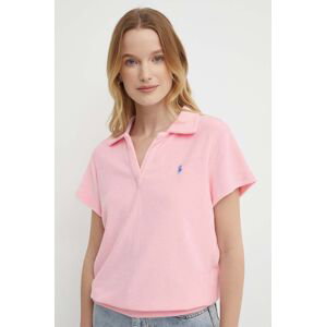 Polo tričko Ralph Lauren růžová barva, 211936221