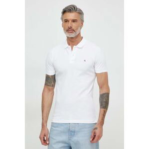 Polo tričko Calvin Klein Jeans bílá barva, J30J325269