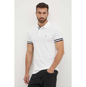 Polo tričko Tommy Hilfiger bílá barva, s potiskem, MW0MW34737