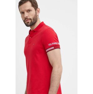 Polo tričko Tommy Hilfiger červená barva, MW0MW34780