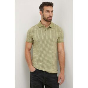 Bavlněné polo tričko Tommy Hilfiger zelená barva, MW0MW34781