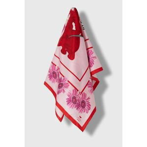 Hedvábný šátek Weekend Max Mara růžová barva, 2415541114600
