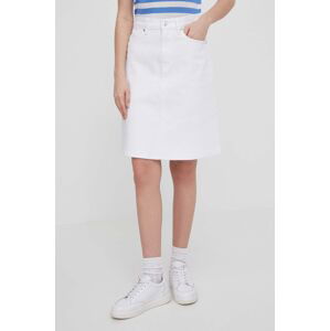 Džínová sukně Tommy Hilfiger bílá barva, mini, WW0WW41341