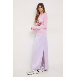 Sukně MAX&Co. x CHUFY fialová barva, midi, 2418101021200