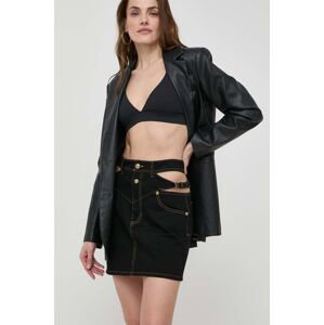 Sukně Versace Jeans Couture černá barva, mini, 76HAE858 DW060L54