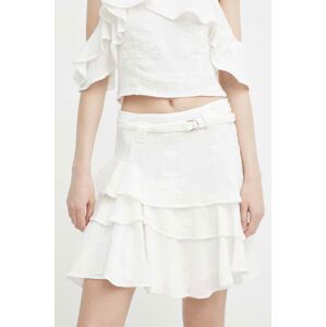 Bavlněná sukně IRO bílá barva, mini, áčková