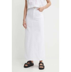 Džínová sukně Gestuz bílá barva, maxi, 10909059