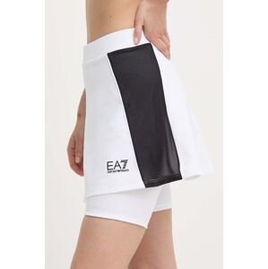 Sportovní sukně EA7 Emporio Armani bílá barva, mini