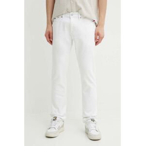 Džíny Tommy Jeans pánské, bílá barva, DM0DM18746