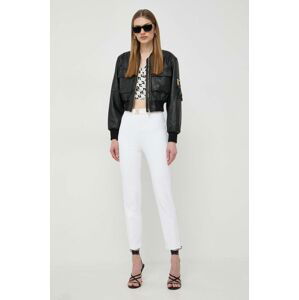 Kalhoty Elisabetta Franchi dámské, bílá barva, přiléhavé, high waist, PAT1441E2
