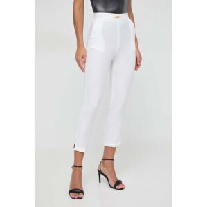 Kalhoty Elisabetta Franchi dámské, bílá barva, fason cargo, high waist, PA02341E2