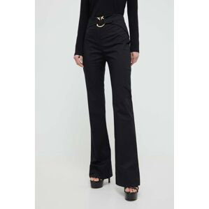 Kalhoty Pinko dámské, černá barva, zvony, high waist, 102263.A1L2
