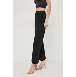 Kalhoty Twinset dámské, černá barva, jednoduché, high waist