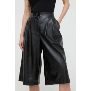 Kalhoty Armani Exchange dámské, černá barva, široké, high waist, 3DYP23 YN3QZ