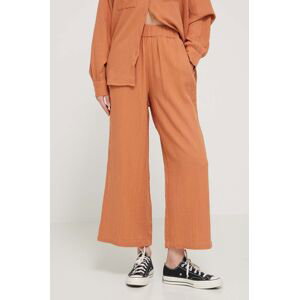 Bavlněné kalhoty Billabong Follow Me oranžová barva, široké, high waist, ABJNP00420