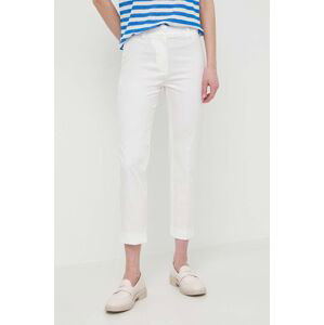 Kalhoty Weekend Max Mara dámské, bílá barva, fason cargo, high waist, 2415131032600