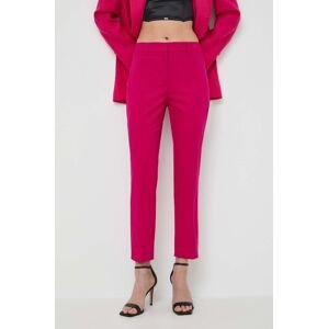 Kalhoty Weekend Max Mara dámské, růžová barva, fason cargo, high waist, 2415131032600