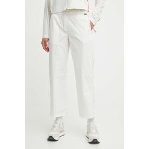 Kalhoty Napapijri M-Aberdeen dámské, béžová barva, jednoduché, high waist, NP0A4I4SN1A1