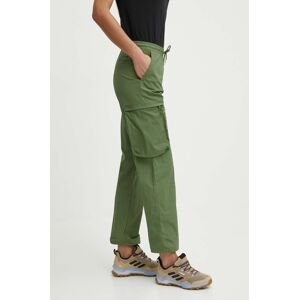 Outdoorové kalhoty Columbia Boundless Trek Cargo zelená barva, high waist, 2073011
