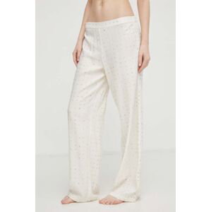 Pyžamové kalhoty Calvin Klein Underwear dámské, béžová barva, 000QS6850E