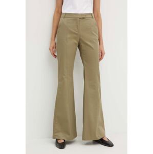 Kalhoty MAX&Co. dámské, zelená barva, zvony, medium waist, 2416131014200