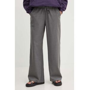 Kalhoty Hollister Co. dámské, šedá barva, jednoduché, high waist