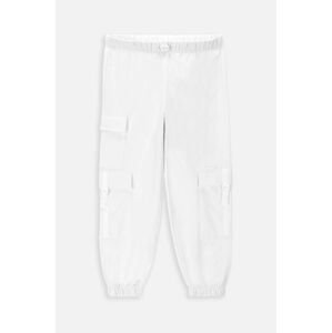 Dětské bavlněné kalhoty Coccodrillo bílá barva, hladké
