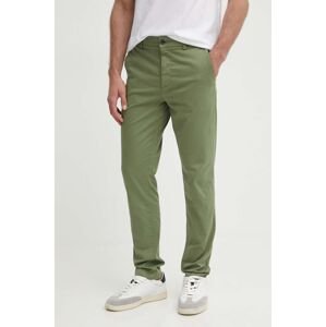 Kalhoty BOSS pánské, zelená barva, přiléhavé, 50505392
