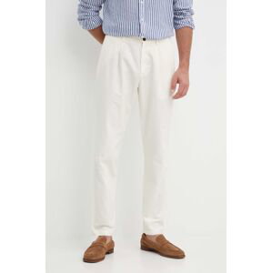 Kalhoty s příměsí lnu Tommy Hilfiger béžová barva, ve střihu chinos, MW0MW33914