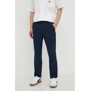 Kalhoty Tommy Jeans pánské, tmavomodrá barva, přiléhavé, DM0DM19166