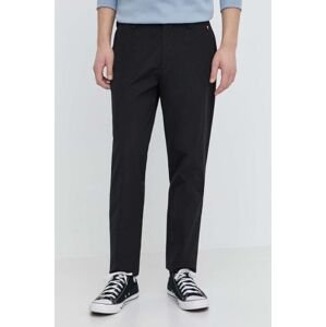 Kalhoty Tommy Jeans pánské, černá barva, jednoduché, DM0DM18938