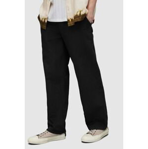 Kalhoty s příměsí lnu AllSaints HANBURY TROUSERS černá barva, MF080Y