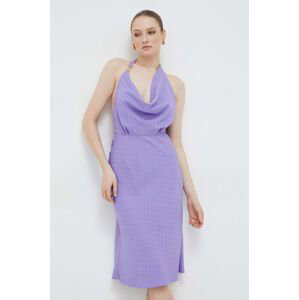 Šaty Elisabetta Franchi fialová barva, maxi, AB57241E2