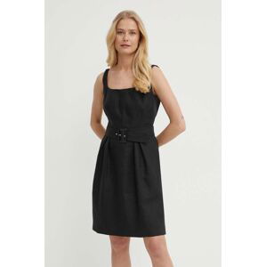 Lněné šaty Luisa Spagnoli PIANI černá barva, mini, 540750