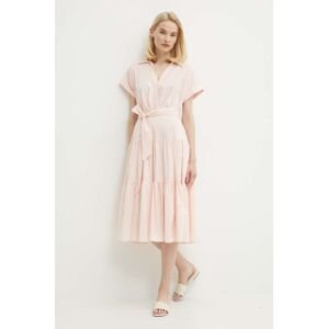 Šaty Lauren Ralph Lauren růžová barva, midi, 250933392