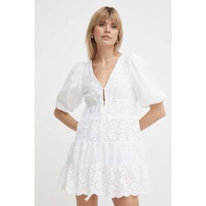 Bavlněné šaty Pepe Jeans DELIA bílá barva, mini, PL953475