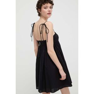 Bavlněné šaty HUGO černá barva, mini, 50510433