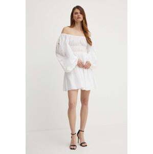 Bavlněné šaty Pinko bílá barva, mini, 103731 A1XP