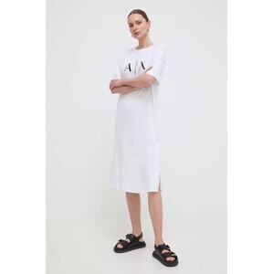 Bavlněné šaty Armani Exchange bílá barva, mini, 3DYA79 YJ3RZ