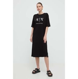 Bavlněné šaty Armani Exchange černá barva, mini, 3DYA79 YJ3RZ