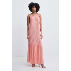 Šaty Tommy Hilfiger růžová barva, maxi, UW0UW05406