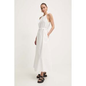 Bavlněné šaty Weekend Max Mara bílá barva, maxi, 2415221202600