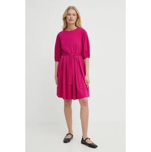 Bavlněné šaty Weekend Max Mara růžová barva, mini, 2415621072600
