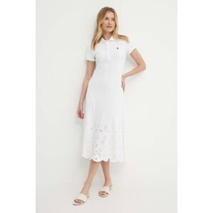 Šaty Polo Ralph Lauren bílá barva, maxi, 211935606