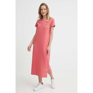 Bavlněné šaty Polo Ralph Lauren růžová barva, midi, 211935607