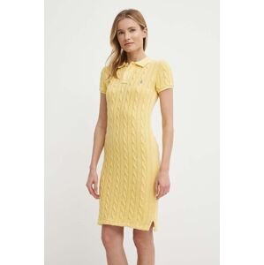 Bavlněné šaty Polo Ralph Lauren žlutá barva, mini, 211943139