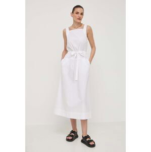 Bavlněné šaty Max Mara Leisure bílá barva, midi, 2416221068600