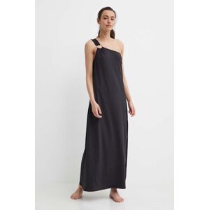 Plážové šaty MICHAEL Michael Kors ONE SHOULDER DRESS černá barva, MM7M038