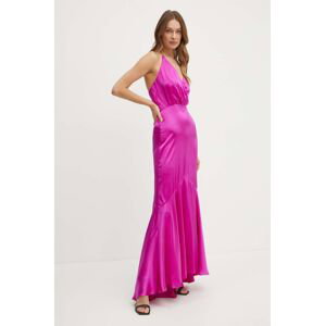 Hedvábné šaty Marciano Guess ISHANI fialová barva, maxi, 4GGK56 9719Z